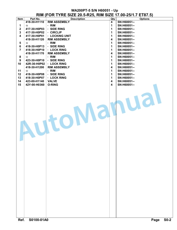 Komatsu WA200PT-5 Parts Manual H60051-up 5 Komatsu WA200PT-5 Parts Manual H60051-up-5