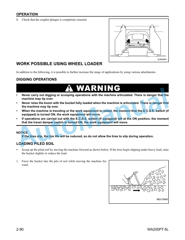Komatsu WA200PT-5L Wheel Loader Operation and Maintenance Manual CEAM013701 4 Komatsu WA200PT-5L Wheel Loader Operation and Maintenance Manual CEAM013701 - Image 4
