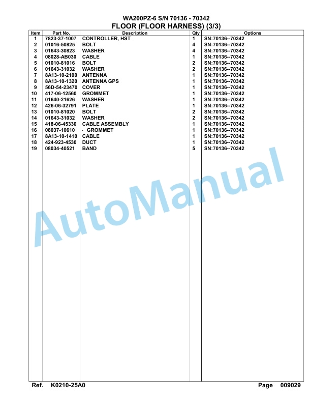 Komatsu WA200PZ-6 Parts Manual -70136 -70342 4 Komatsu WA200PZ-6 Parts Manual -70136 -70342-4