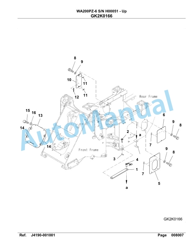 Komatsu WA200PZ-6 Parts Manual H00051-up 4 Komatsu WA200PZ-6 Parts Manual H00051-up-4