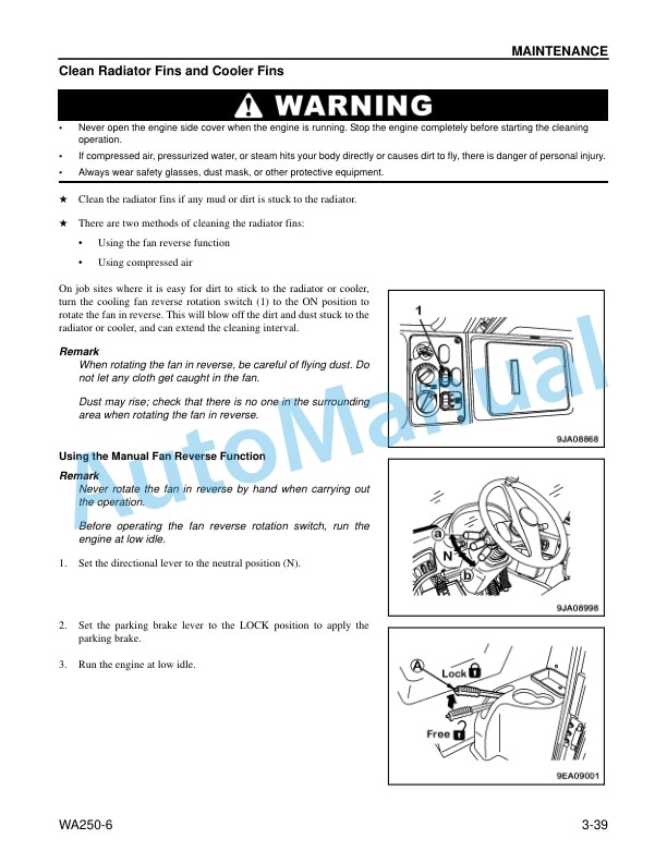 Komatsu WA250-3 Wheel Loader Operation and Maintenance Manual CEAM000503 5 Komatsu WA250-3 Wheel Loader Operation and Maintenance Manual CEAM000503 - Image 5