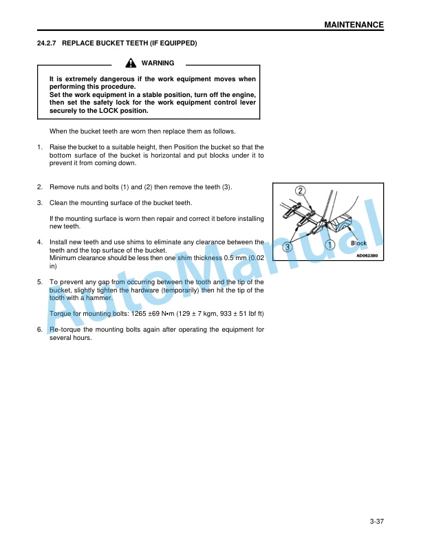 Komatsu WA250-3 Wheel Loader Operation and Maintenance Manual CEAM001501 5 Komatsu WA250-3 Wheel Loader Operation and Maintenance Manual CEAM001501 - Image 5