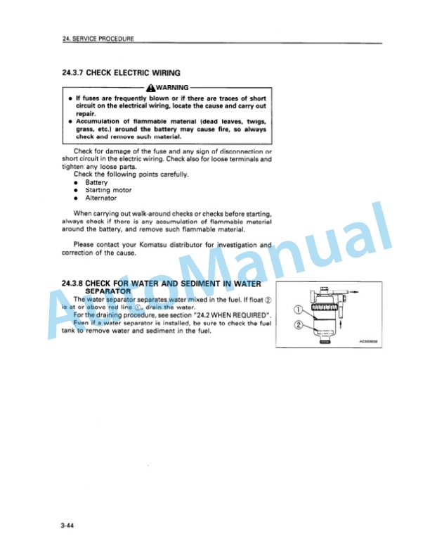 Komatsu WA250-3 Wheel Loader Operation and Maintenance Manual SEAM007500 5 Komatsu WA250-3 Wheel Loader Operation and Maintenance Manual SEAM007500 - Image 5