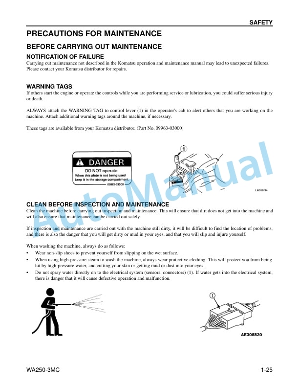 Alternative view of Komatsu WA250-3MC Wheel Loader Operation and Maintenance Manual CEAM005802