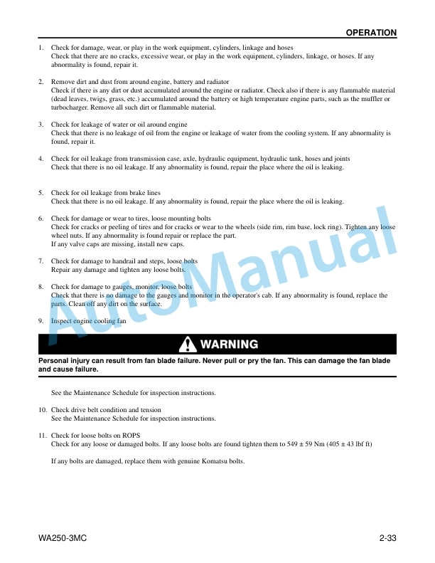 Komatsu WA250-3MC Wheel Loader Operation and Maintenance Manual CEAM005802 3 Komatsu WA250-3MC Wheel Loader Operation and Maintenance Manual CEAM005802 - Image 3