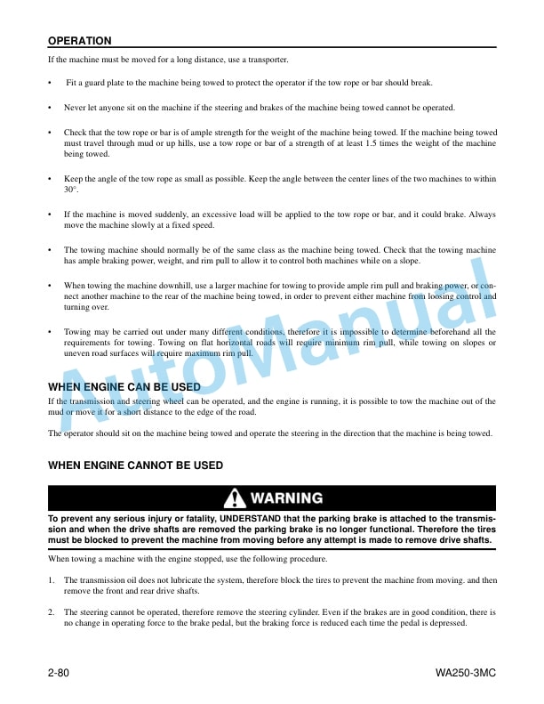 Komatsu WA250-3MC Wheel Loader Operation and Maintenance Manual CEAM005802 4 Komatsu WA250-3MC Wheel Loader Operation and Maintenance Manual CEAM005802 - Image 4
