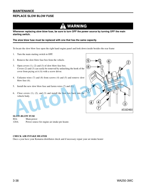 Komatsu WA250-3MC Wheel Loader Operation and Maintenance Manual CEAM005802 5 Komatsu WA250-3MC Wheel Loader Operation and Maintenance Manual CEAM005802 - Image 5