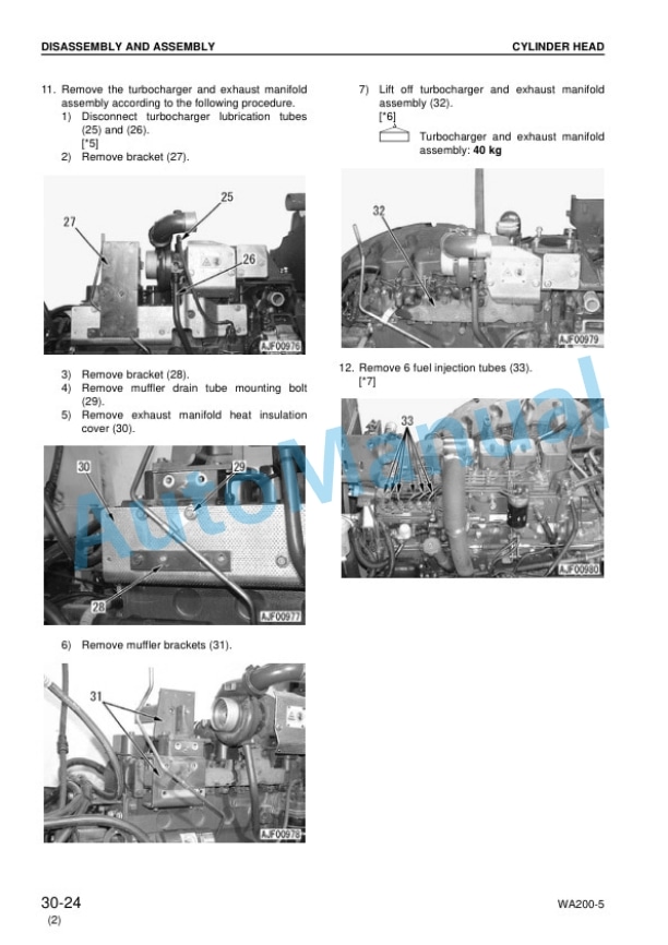 Komatsu WA250-5, WA250PT-5 Wheel Loader Shop Manual SEBM033310 5 Komatsu WA250-5, WA250PT-5 Wheel Loader Shop Manual SEBM033310 - Image 5