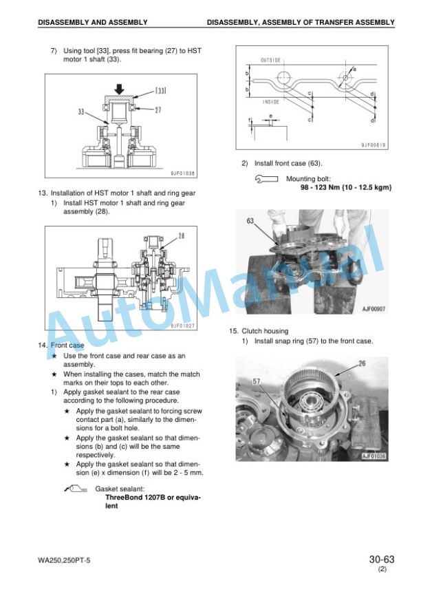 Komatsu WA250-5H, WA250PT-5H Wheel Loader Shop Manual VEBM230102 5 Komatsu WA250-5H, WA250PT-5H Wheel Loader Shop Manual VEBM230102 - Image 5