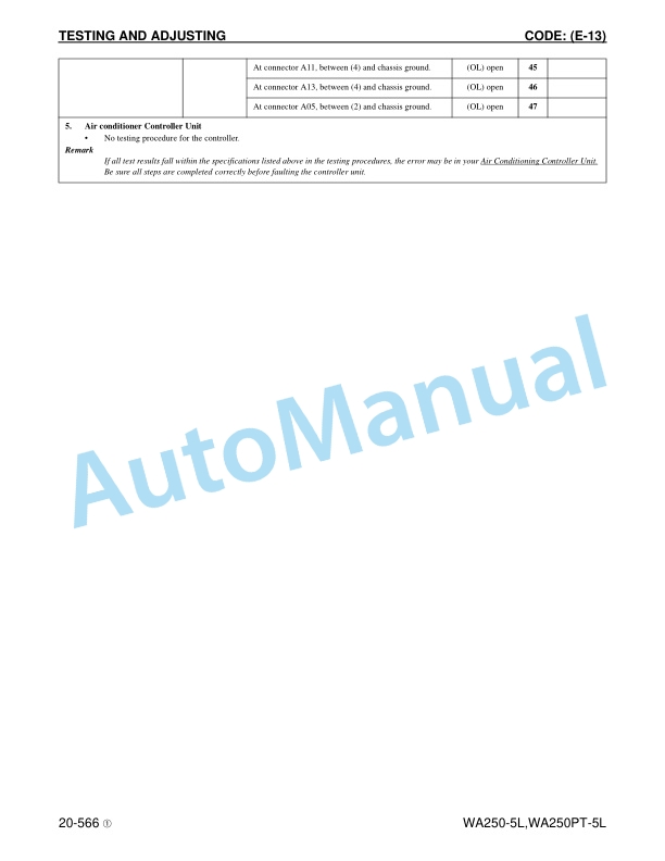 Komatsu WA250-5L, WA250PT-5L Wheel Loader, Waste Handler Shop Manual CEBM011605 4 Komatsu WA250-5L, WA250PT-5L Wheel Loader, Waste Handler Shop Manual CEBM011605 - Image 4