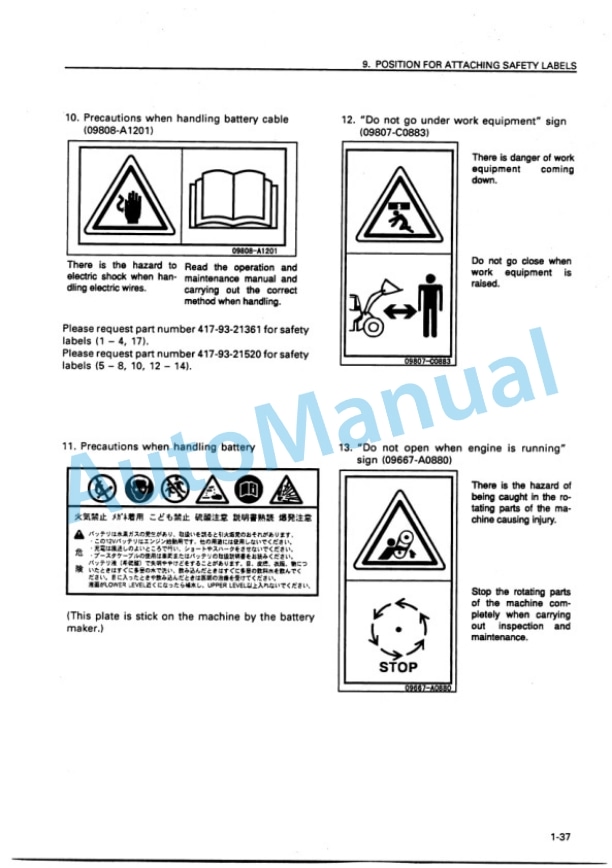 Alternative view of Komatsu WA250PT-3 Parallel Tool Carrier Wheel Loader Operation and Maintenance Manual SEAM022801