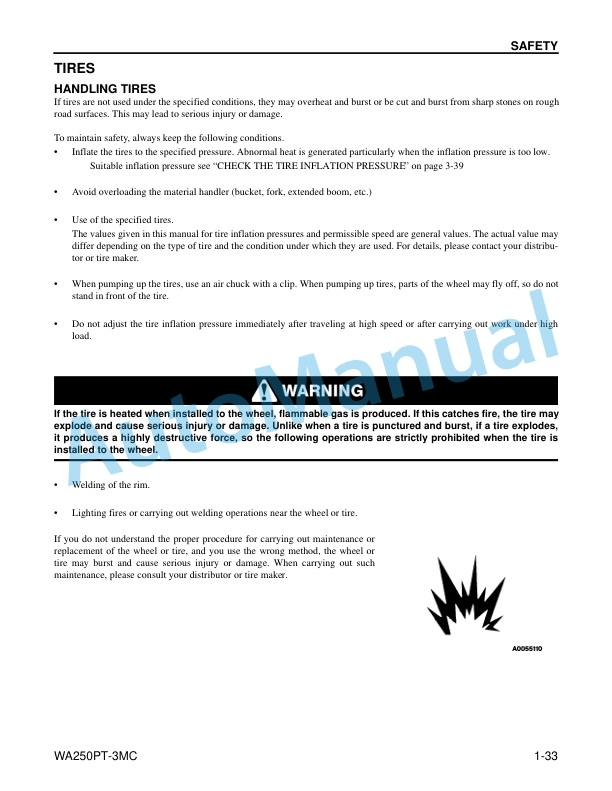 Alternative view of Komatsu WA250PT-3MC Wheel Loader Operation and Maintenance Manual CEAM007402
