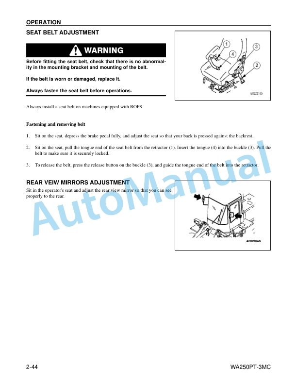 Komatsu WA250PT-3MC Wheel Loader Operation and Maintenance Manual CEAM007402 3 Komatsu WA250PT-3MC Wheel Loader Operation and Maintenance Manual CEAM007402 - Image 3