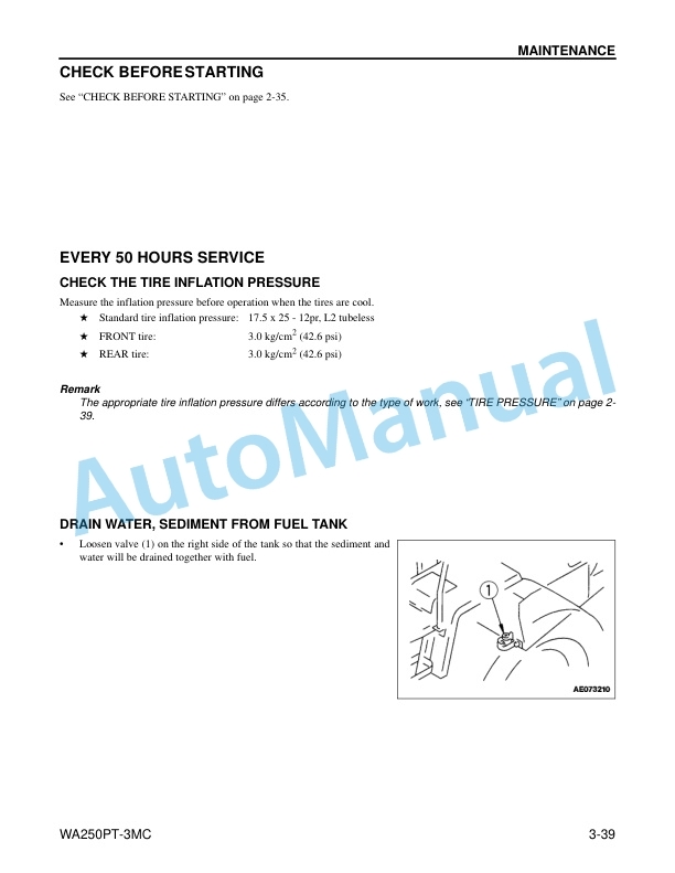 Komatsu WA250PT-3MC Wheel Loader Operation and Maintenance Manual CEAM007402 5 Komatsu WA250PT-3MC Wheel Loader Operation and Maintenance Manual CEAM007402 - Image 5