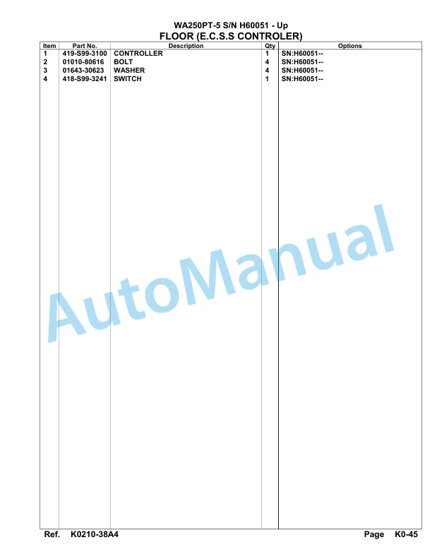 Komatsu WA250PT-5 Parts Manual H60051-up 4 Komatsu WA250PT-5 Parts Manual H60051-up-4