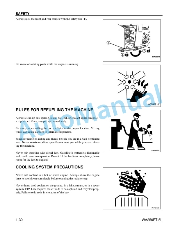 Alternative view of Komatsu WA250PT-5L Wheel Loader Operation and Maintenance Manual CEAM011402