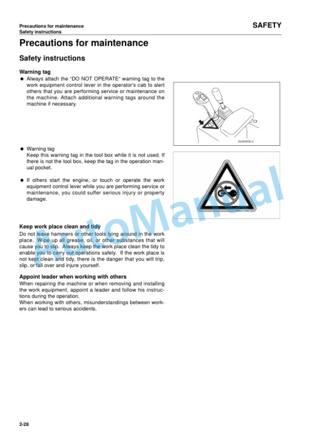 Alternative view of Komatsu WA250PZ-5 Wheel Loader Operation and Maintenance Manual VEAM945100
