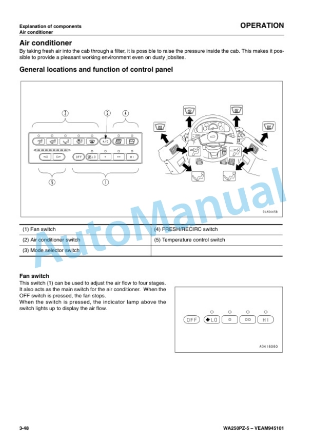 Komatsu WA250PZ-5 Wheel Loader Operation and Maintenance Manual VEAM945101 3 Komatsu WA250PZ-5 Wheel Loader Operation and Maintenance Manual VEAM945101 - Image 3