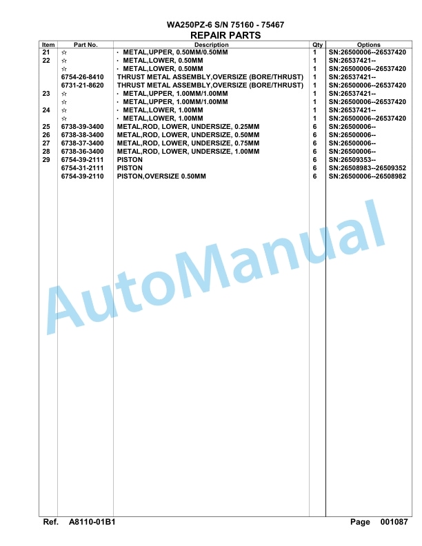 Komatsu WA250PZ-6 Parts Manual - 75160 - 75467 2 Komatsu WA250PZ-6 Parts Manual - 75160 - 75467-2