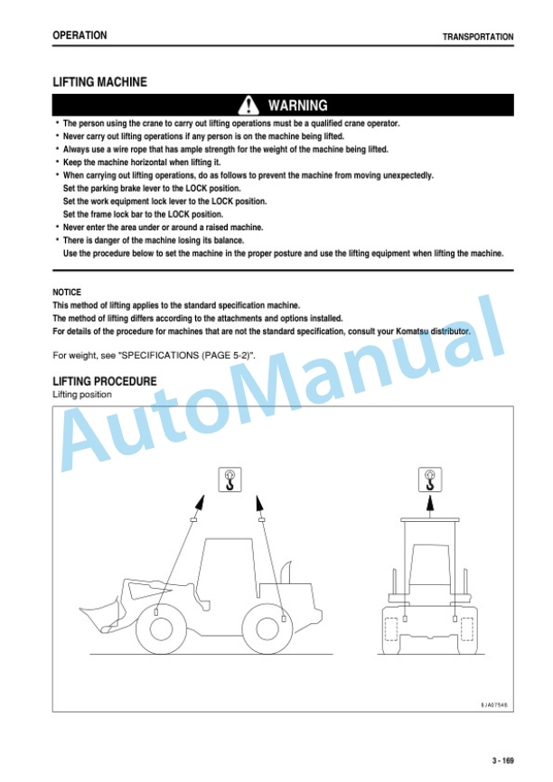 Komatsu WA250PZ-6 Wheel Loader Operation and Maintenance Manual TEN01102-00 4 Komatsu WA250PZ-6 Wheel Loader Operation and Maintenance Manual TEN01102-00-4