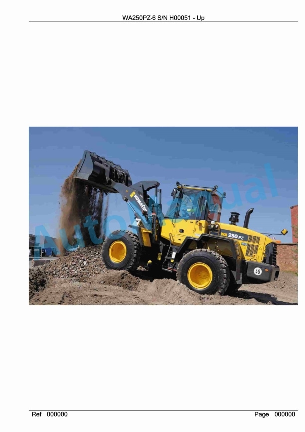 Komatsu WA250PZ-6 Wheel Loader Parts Manual H00051 1 Komatsu WA250PZ-6 Wheel Loader Parts Manual H00051