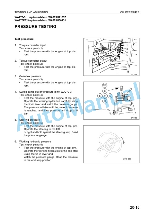 Komatsu WA270-3, WA270PT-3 Wheel Loader Shop Manual VEBM340200 3 Komatsu WA270-3, WA270PT-3 Wheel Loader Shop Manual VEBM340200 - Image 3