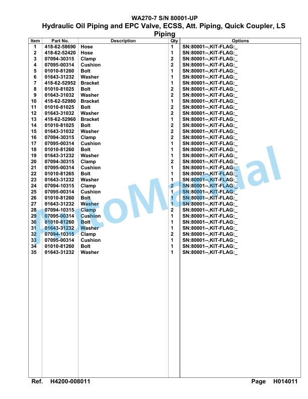 Komatsu WA270-7 Parts Manual 80001-UP 4 Komatsu WA270-7 Parts Manual 80001-UP-4