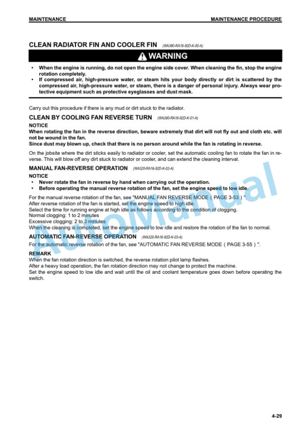Komatsu WA270-7 Wheel Loader Operation and Maintenance Manual CEAM028001 5 Komatsu WA270-7 Wheel Loader Operation and Maintenance Manual CEAM028001 - Image 5