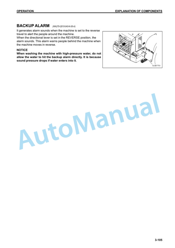 Komatsu WA270-7 Wheel Loader Operation and Maintenance Manual TEN00617-08 3 Komatsu WA270-7 Wheel Loader Operation and Maintenance Manual TEN00617-08 - Image 3