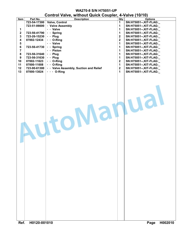 Komatsu WA270-8 Parts Manual WA00022H 2 Komatsu WA270-8 Parts Manual WA00022H-2