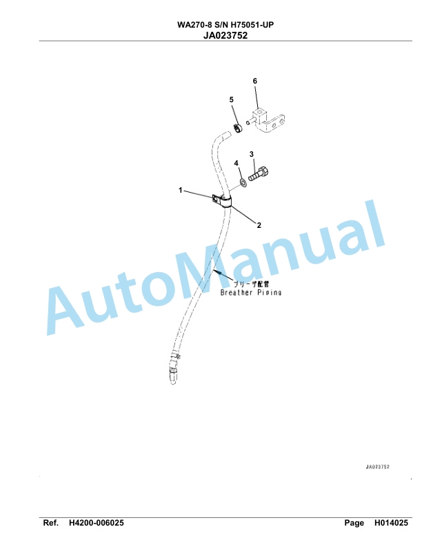 Komatsu WA270-8 Parts Manual WA00022H 3 Komatsu WA270-8 Parts Manual WA00022H-3