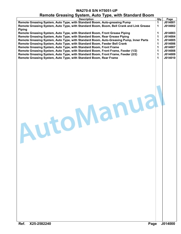 Komatsu WA270-8 Parts Manual WA00022H 4 Komatsu WA270-8 Parts Manual WA00022H-4