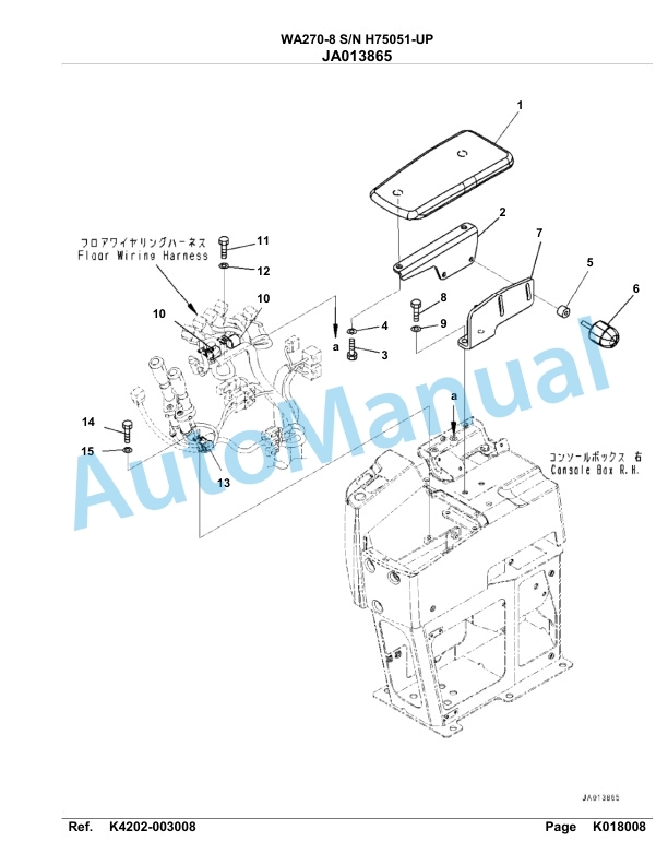 Komatsu WA270-8 Parts Manual WA00022H 5 Komatsu WA270-8 Parts Manual WA00022H-5