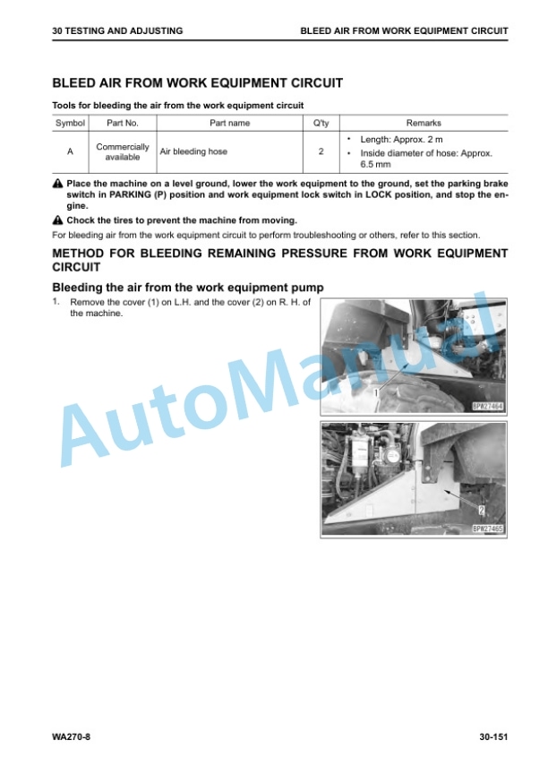 Komatsu WA270-8 Wheel Loader Shop Manual CEBM031301 2 Komatsu WA270-8 Wheel Loader Shop Manual CEBM031301 - Image 2