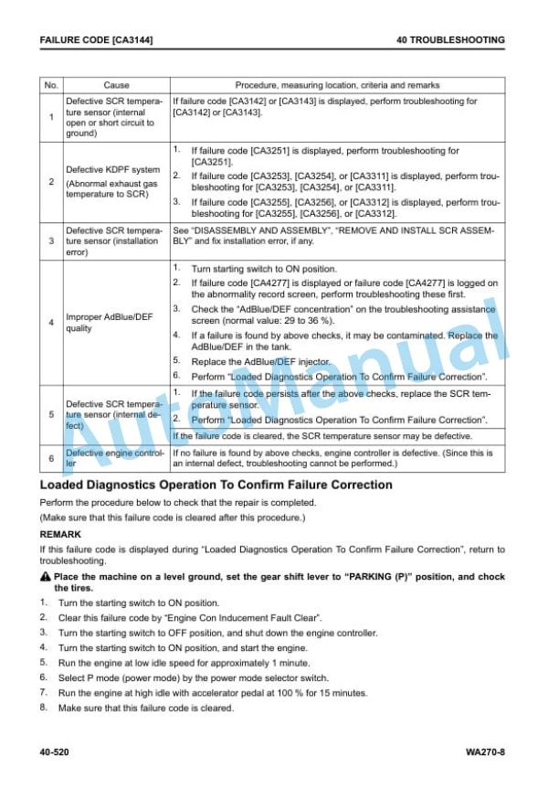 Komatsu WA270-8 Wheel Loader Shop Manual SEN06600-10 3 Komatsu WA270-8 Wheel Loader Shop Manual SEN06600-10 - Image 3