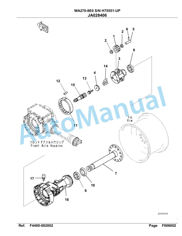 Komatsu WA270-8E0 Parts Manual WA00041H 2 Komatsu WA270-8E0 Parts Manual WA00041H-2
