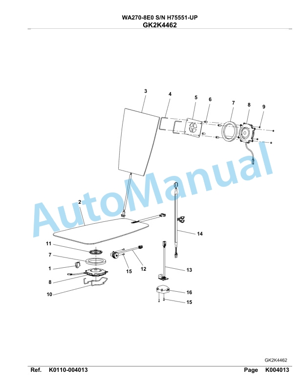 Komatsu WA270-8E0 Parts Manual WA00041H 4 Komatsu WA270-8E0 Parts Manual WA00041H-4