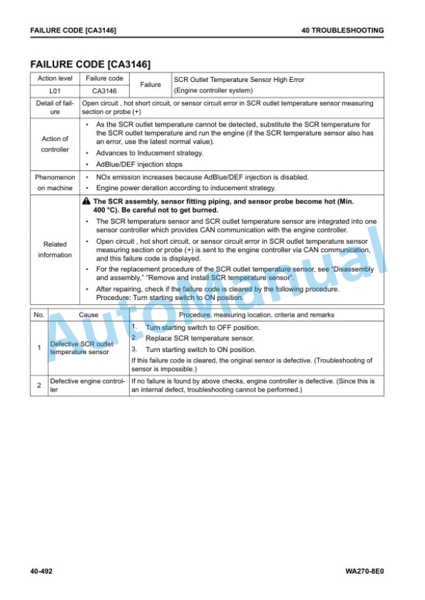 Komatsu WA270-8E0 Wheel Loader Shop Manual SEN06793-01 3 Komatsu WA270-8E0 Wheel Loader Shop Manual SEN06793-01 - Image 3