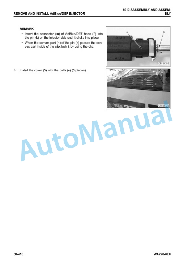Komatsu WA270-8E0 Wheel Loader Shop Manual SEN06793-04 5 Komatsu WA270-8E0 Wheel Loader Shop Manual SEN06793-04 - Image 5