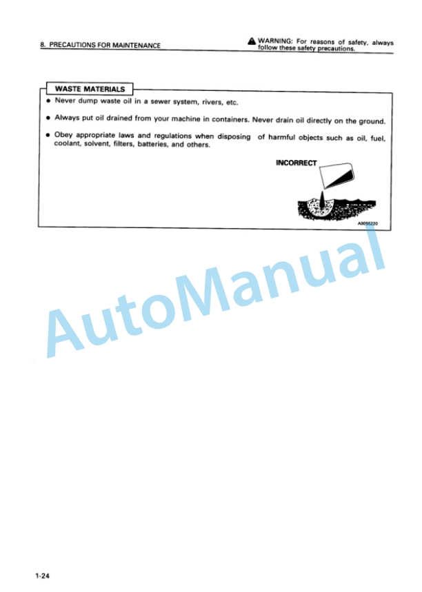 Alternative view of Komatsu WA30-5, WA50-3 Wheel Loader Operation and Maintenance Manual SEAM034302T