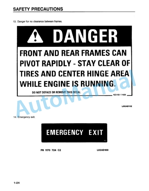 Alternative view of Komatsu WA320-1LC Wheel Loader Operation and Maintenance Manual CEAMW19021