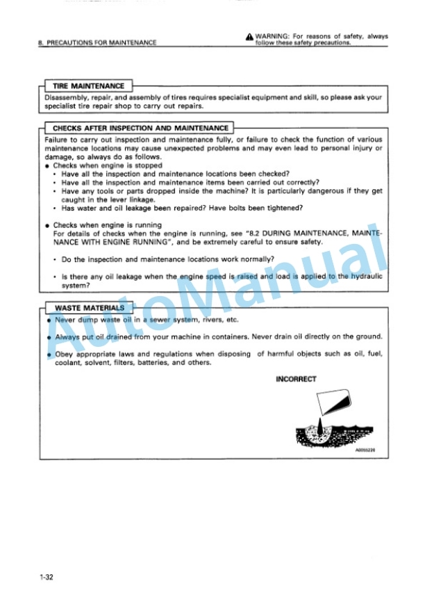 Alternative view of Komatsu WA320-3 Avance Custom Wheel Loader Operation and Maintenance Manual SEAM011602