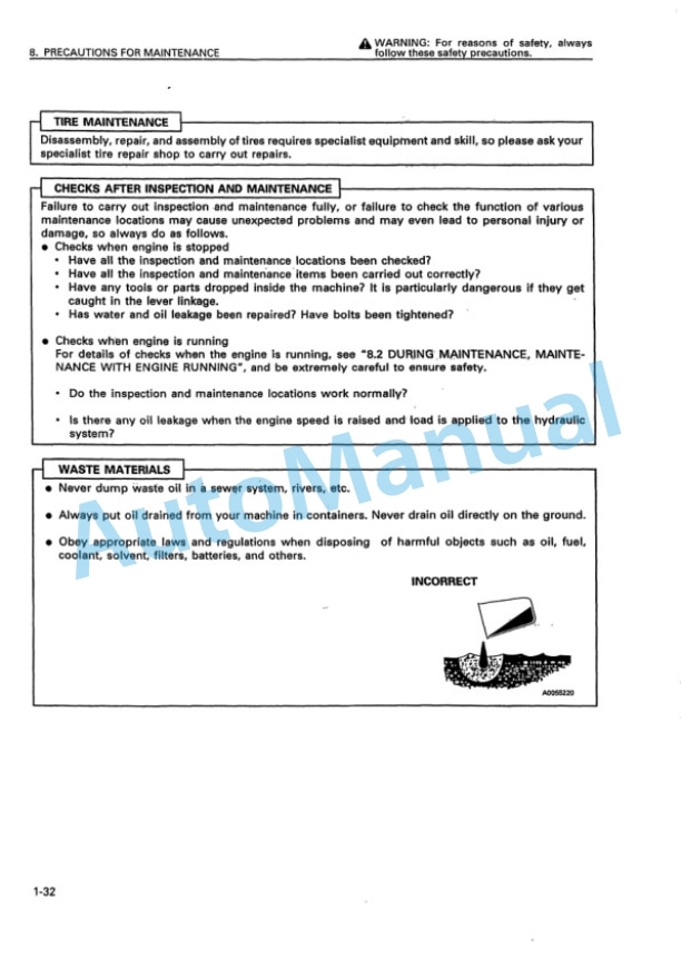 Alternative view of Komatsu WA320-3 Avance Wheel Loader Operation and Maintenance Manual OMEW3200M1