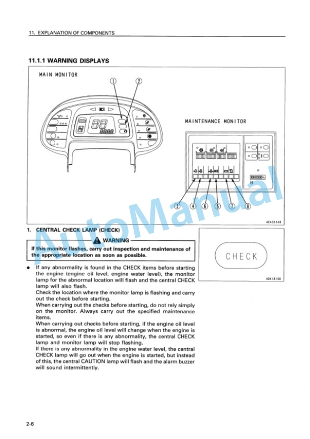 Alternative view of Komatsu WA320-3 Avance Wheel Loader Operation and Maintenance Manual TEN00255-00