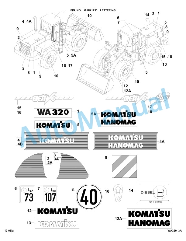 Komatsu WA320-3 Parts Manual WA320_3A 4 Komatsu WA320-3 Parts Manual WA320_3A-4