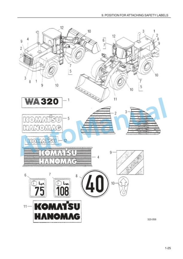 Alternative view of Komatsu WA320-3 Wheel Loader Operation and Maintenance Manual VEAM450200