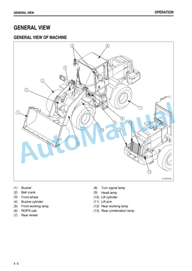 Alternative view of Komatsu WA320-5 Wheel Loader Operation and Maintenance Manual PEN00575-05