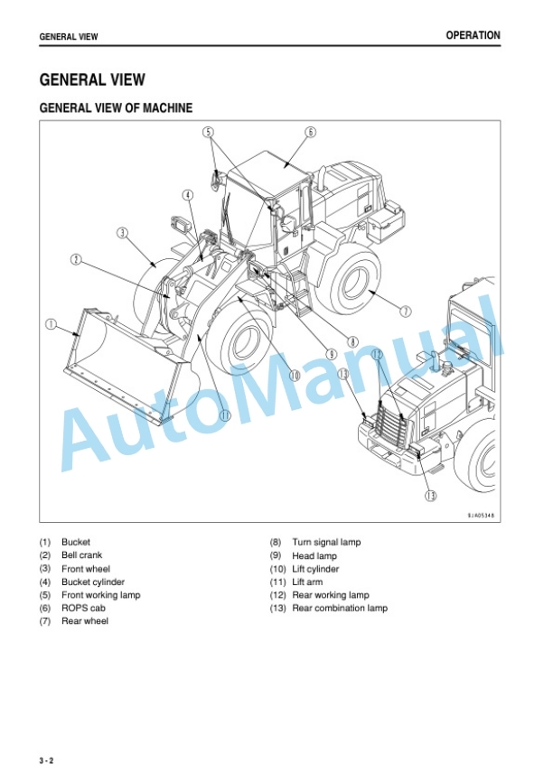 Alternative view of Komatsu WA320-5 Wheel Loader Operation and Maintenance Manual TEN00540-00