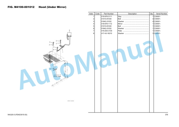 Komatsu WA320-5 Wheel Loader Parts Manual FENC0015-03 5 Komatsu WA320-5 Wheel Loader Parts Manual FENC0015-03 - Image 5