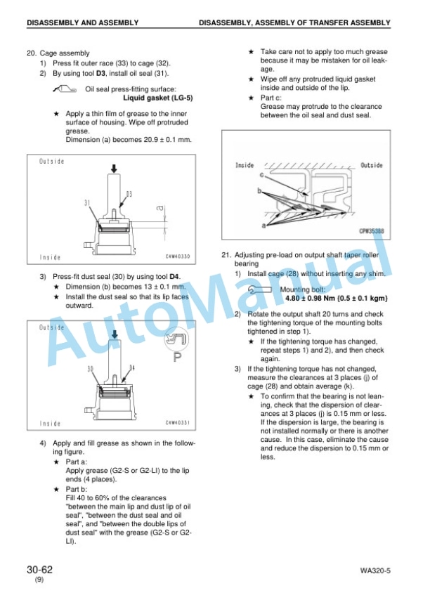Komatsu WA320-5 Wheel Loader Shop Manual SEBM0346-10 5 Komatsu WA320-5 Wheel Loader Shop Manual SEBM0346-10 - Image 5